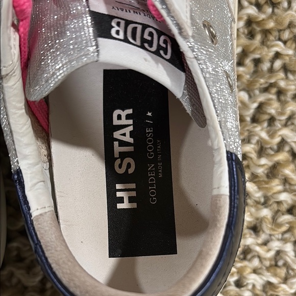 Golden Goose Silver and White Distressed Sneakers - Picture 5 of 5